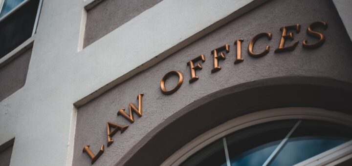 a law office sign on the side of a building