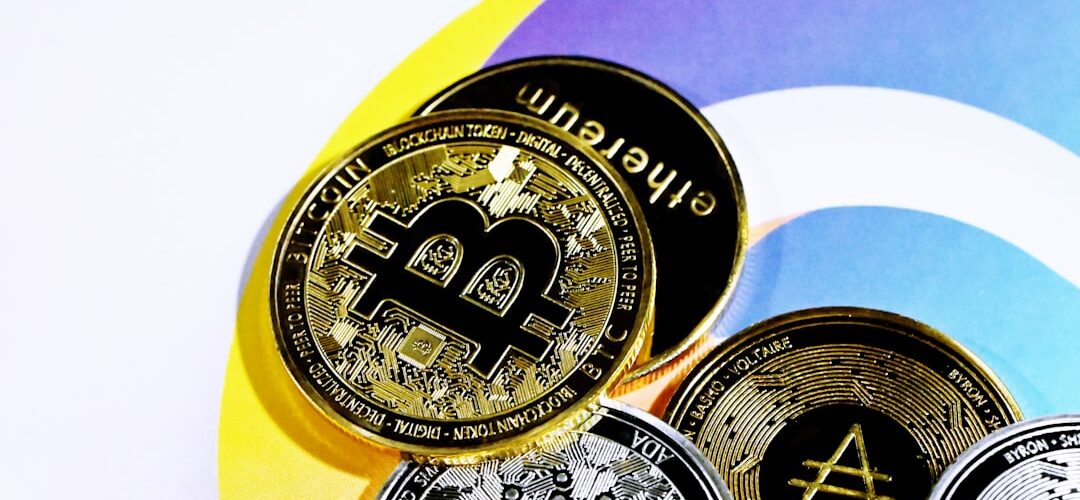 a pile of bitcoins sitting on top of each other