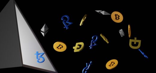 a pyramid with some bitcoins coming out of it