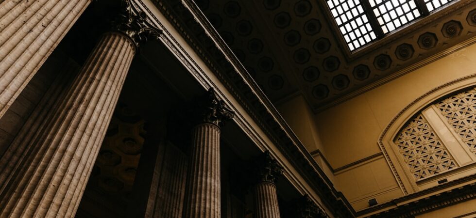 brown concrete pillars indoors